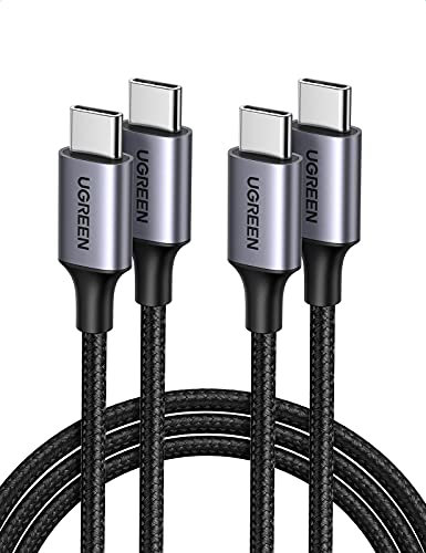 UGREEN Cable USB C 60W 2 Pack,Cable Tipo C Carga Rápida Nylon Compatible con MacBook,iPad,Galaxy S23/S23+/S23 Ultra/S22/A53/,Google Pixel 6a/7,Xiaomi Redmi Note 11/10,etc 0,5M