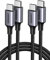UGREEN Lot de 2 Câble USB C vers USB C PD Charge Rapide 60W Câble USB Type C Nylon Tressé Compatible avec Galaxy S23 S22 S21 S20 Note 20 MacBook Pro iPad Pro 2021 Steam Deck PS5 Manette (0.5M)