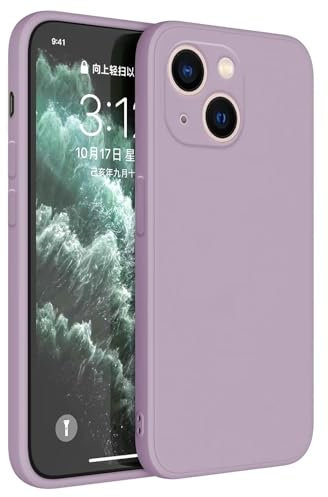 Topme Cover per iPhone 13 (6.1 Inches) Custodia Case, Protezione Della Pelle Della Custodia in Silicone Tpu - Erba viola