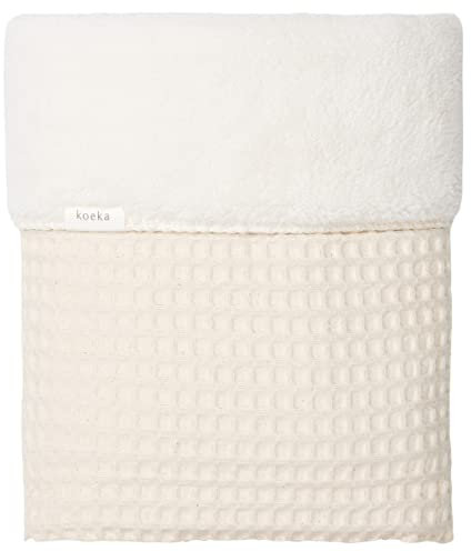 Koeka Kinderbettdecke - Schmusedecke - Kuscheldecke - Mit Teddy Gefuttert - Oslo - Waffelstoff Aus Baumwolle - Atmungsaktiv - Abwaschbar -