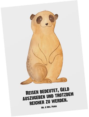 Mr. & Mrs. Panda Personalisierte Postkarte Erdmännchen - Personalisierte Geschenke, Roadtrip, Karte mit Namen, Afrika, Afrikareise, Wildtiere,