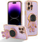 RALEAVO Compatible with iPhone 14 Pro Max (6.7) Case with Cute Astronaut Kickstand Design Shockproof Plating Phone Case for iPhone 14 Pro Max-Purple