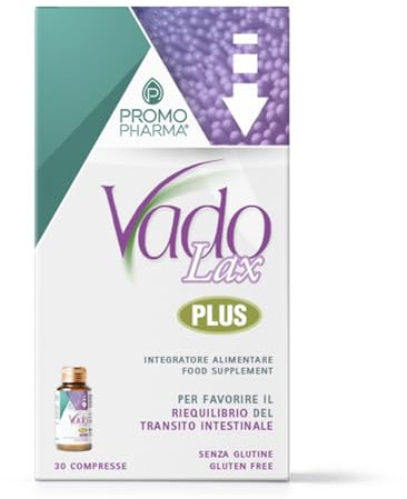 Vado Lax Plus Compresse - Integratore Alimentare - Con cassia, tarassaco, cascara e rabarbaro - per la funzione digestiva e la regolarità intestinale - 30 cpr