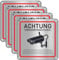 Videoüberwachung Schild, 4 Stück Privatgrundstück, 15x15cm Aluminium Achtung Kameraüberwachung für Überwachungskamera Oder Kamera Attrappe