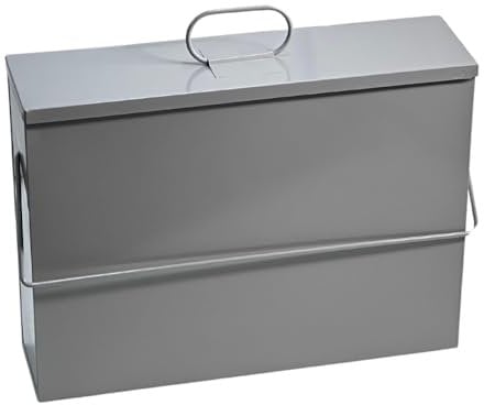 Trendi® Fireside Ash Carrier Metal Hot Tidy Box Container Fireplace Pan Bucket Bin (Galvanised Grey)
