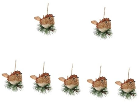 PRETYZOOM 7 STK Stroh-Vogel-Charme Christmas-Decorations Christmas decoations Krippenhandwerk Tannenzapfen Weihnachtsdekor Lichthausdekorationen für zu Hause Handdekor vogelförmiges Fahrzeug