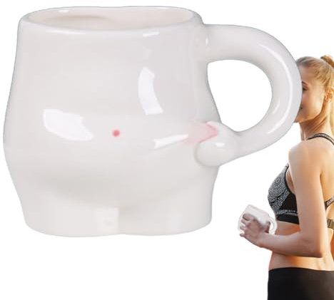Kreative Keramik-Kaffeetasse – lustige Tasse mit dickem Bauch, ml, handgefertigte Tassen, Tasse mit dickem Bauch für Muttertag, Vatertag, Halloween, Valentinstag