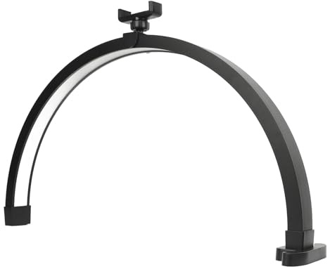 Halbmondlicht für Nagelschreibtisch, Tischlampe, Nagel-Schreibtischlampe, 20 Zoll, 20 W, 1500 Lm, 3200 Bis 5600 K, Dimmbares Nagellicht mit Telefonclip