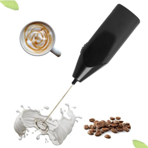 Happy Gizmos Handheld Milk Frother | Coffee and Cappuccino Automatic Mixer, Battery Milk Foamer, Electric Milk Frother Matcha & Milkshake Whisk (Black)