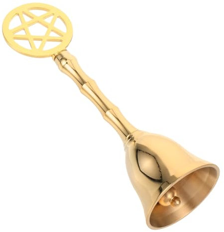FUNOMOCYA Pentagramm Handglocke aus Kupfer, Goldfarben, Dekorativ