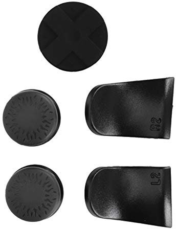 MUNEFE 5-in-1-Controller-Zubehör, Tastenkappe, Joystick-Abdeckung L1 R2 Trigger-Extender, 5-Zoll-Daumenstick-Griff L2 R2 Rouge Für PS5(Schwarz)