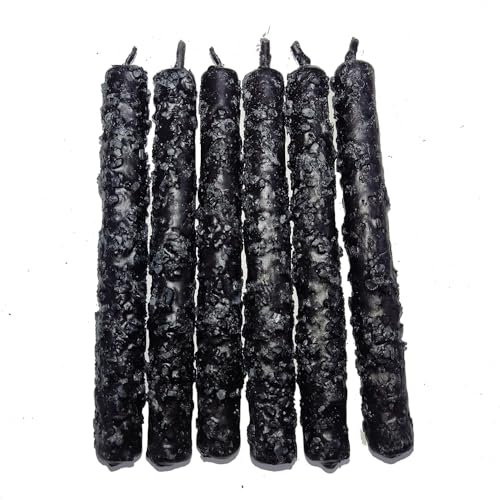 6 velas de ruda con sal 11cm - Velas de promesa - Aleja las malas y atrae las buenas energías (NEGRAS)