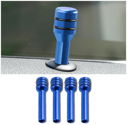 JNNJ 4 Stück Türverriegelungsstift Knopf Knopf Abdeckung, Auto Türverriegelungsknopf, Zart Und Kompakt Türverriegelungsstifte Auto Innen Verriegelungsknopf Abdeckung(Blau)