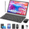 JJGJ Android Tablet,11 Zoll Tablet Android 14 mit Tastatur, 12GB+256GB, 1TB Expand, Tablet PC mit Octa-Core, 8000mAh, 2.4G/5G WiFi, 13MP+5MP Kamera(Silber)