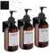 RISAKOGO Seifenspender Wandbefestigung Ohne Bohren,3er Set 500ml Seifenspender Wand Braun Schampoospender Dusche Spülmittelspender Shampoo Spender für Küche Bad