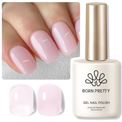 BORN PRETTY Gel Nail Polish Soft mist Purple 15ml Sheer Color Gel Polish Color Gel Nail Varnish Soak Off U V Nail Lamp Nail Art Manicure Salon DIY at Home