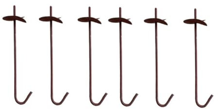 Yardenfun 6 Pezzi Palo di serra picchetti a ancoraggio a per pensiline rooftop attrezzi Stalle ancoraggio a per serra picchetto a tondo per cemento armato rosso