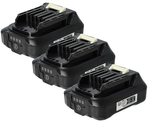 vhbw 3X Akku kompatibel mit Makita DMR108, DF333DSAX6, DS032, DMR202, DMR107 Baustellenradio, DMR110 Werkzeug (2500 mAh, Li-Ion, 12 V)