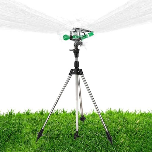 Arroseur rotatif sur trépied – Arroseur d'irrigation de pelouse, équipement d'arrosage entièrement rotatif réglable | Trépied d'irrigation rotatif en acier inoxydable pour arroseur télescopique pour