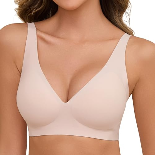 Nadeer Soutiens-Gorge Femme sans Armature Soutiens Gorge Classiques Bralette sans Coutures Push up Confort Brassière avec Coussinets Invisible