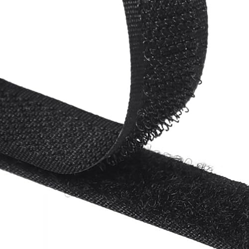 KU Bande Scratch à Coudre 5 Mètres x 16mm- Kit à Coudre Noir bande Auto Agrippante adhésif Extra Fort Ruban Tissu Fermeture, Bande Crochet et Boucle pour couture pour Textiles, Vêtements, Chaussure