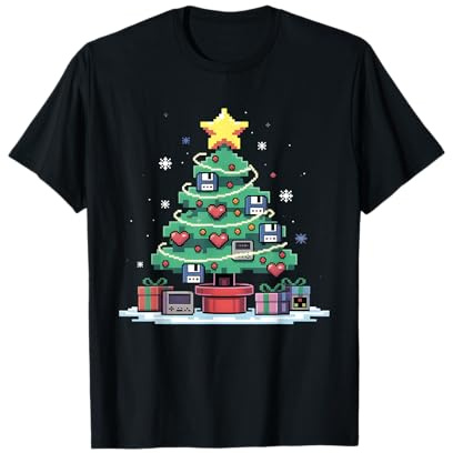Tech Programming Retro Gaming Arbre de Noël Geek Hommes Femmes T-Shirt
