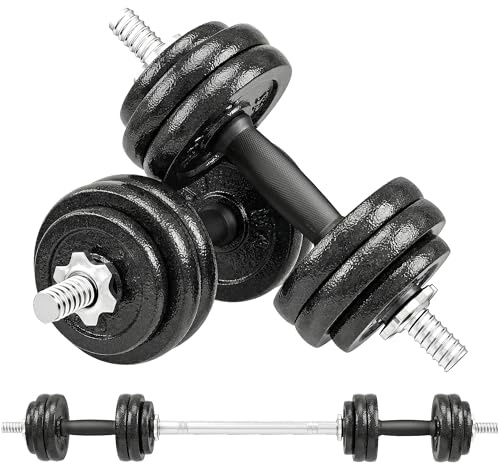 SPORTNOW 2-in-1 Adjustable Dumbbells Set 30kg Cast Iron Dumbbells Set
