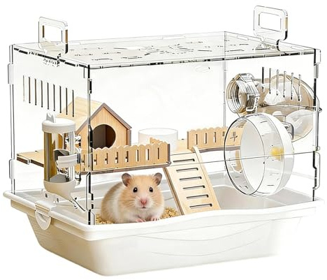 Hamsterkäfig aus Acryl - transparenter Lebensraum für Tiere, Freigehege für Kleintiere | für Hamster Kaninchen Frettchen Maus
