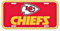 NFL Kansas City Chiefs Nummernschild, Team-Farbe, Einheitsgröße