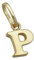 Anhänger 8x6mm Buchstabe P glänzend 9Kt GOLD