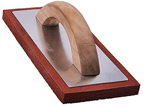 Amtech – Sponge Float, Lightweight 230 x 100mm with Wooden Handle, smooths Grout, Render & Plaster for Even finishes, Ideal for tiling & Drywall Clean-up, 230mm x 100mm