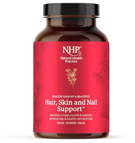 NHP The Natural Health Practice Hair, Skin and Nail Support Supplement (60 Capsules) with Zinc, Vitamin E and C