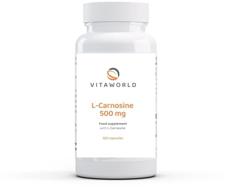 Vita World L-Carnosine 500mg 100 Vegetarian Capsules Made in Germany