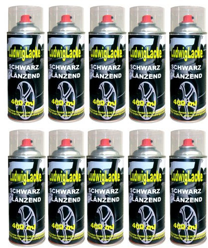 10 Vernis Spray Noir brillant 400 ml Spray