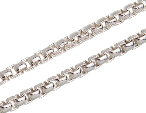 Veneziakette rund, Silberkette - 3,7mm Breite - echt 925 Silber - Länge wählbar 38-100cm