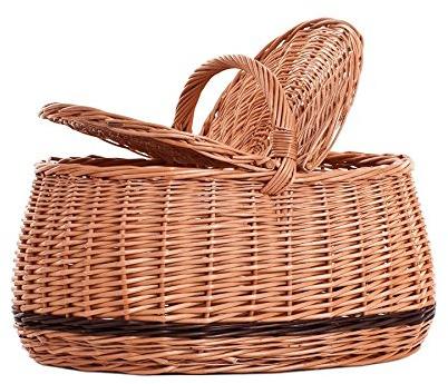 E-wicker24 Panier Pique-Nique en Osier, Cabas (44x28 H26/36) - Basket Picnic