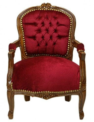 Casa Padrino Barock Kinder Stuhl Bordeaux Rot/Braun - Kindermöbel