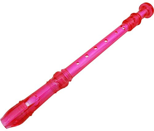 keepdrum RC002PK Blockflöte Sopran transparent Neon Pink Rosa