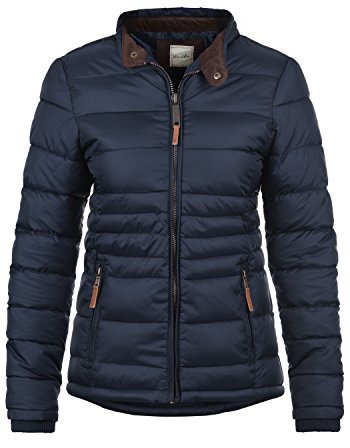 BlendShe Cora Women's Quilted Jacket Padded Jacket Puffer Jacket with Funnel Neck, Size:XL, Colour:Navy (70230)