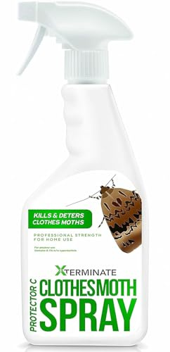 Xterminate Clothes Moth Killer Spray Treatment (1L) • Professional Strength Formula For Home Use • For Household Storage Areas, Carpets, Bedrooms, Furniture & More • Treats & Controls Re-infestation