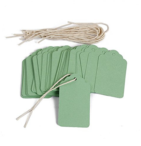 Obling Geschenkanhänger 100 x 4 *7 cm, Womens Day Geschenkanhänger, Hängeetiketten, Papieranhänger mit String für Geschenk, DIY Deko, Hochzeit Geschenke, Gepäck, Geschenke, Preise(Grün)