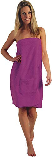 NATURA WALK Damen und Herren Saunakilt, Bio-Baumwolle,NEUHEIT: Schlingenfeste Qualität, kein Fädenziehen mehr (Vivid Pink, Damen S - L)