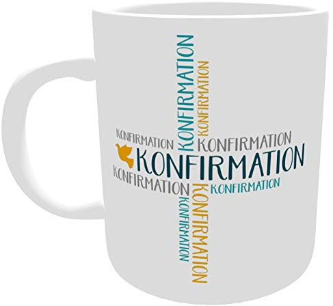 Kilala Tasse Konfirmation mit Namen und Spruch Geschenk Mädchen Junge inkl.Geschenkverpackung (türkis)