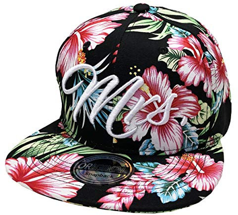 JameStyle26 Mr. & Mrs. Snapback Set USA Cap Kappe Basecap Mütze Trucker Cappy Kult (Mrs. Bunt)
