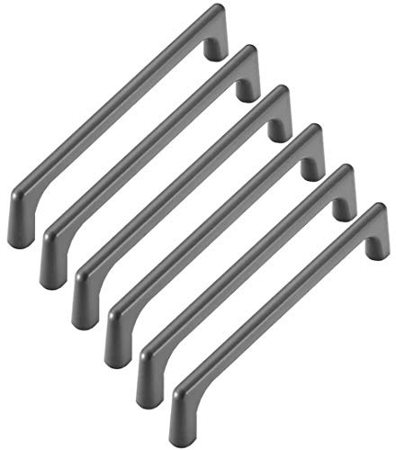 FBSHOP(TM) 6 Stück Einfachen Stil Möbelgriffe - Lochabstand 128mm Türgriffe Küche Stangengriff Schrankgriffe Zink-Legierung Stoßgriffe Küchenschrank Griffe,Badezimmer Garderobe Hardware