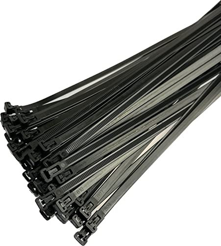 Lot de 50 serre-câbles réutilisables en plastique de qualité supérieure (7,2 mm x 200 mm, noir)