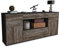 Stil.Zeit Sideboard Johannes, Korpus anthrazit matt, Front Treibholz (180x79x35cm) Push-to-Open Technik & Leichtlaufschienen