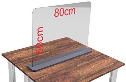 Spuckschutz aus Plexiglas mit 5mm, Virenschutz Hustenschutz Niesschutz, Thekenaufsatz Tischaufsatz Tresenaufsatz, (60-100x60cm) (80x60cm)