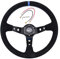 iSpchen Sportlenkrad Auto Rennlenkrad Sport Lenkräder, 6 Bolt Rally/Drift/Race/Drifting Racing Motorsport Lenkrad Universal 13 Zoll Wildleder Leder Lenkrad Rennsport,Blau