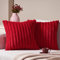 Topfinel 2er Set Kissenbezug 50x50 rot weihnachten super weich Kunstfell Kuschelkissen Dekorative Kissenbezüge Kissenhülle mit verdecktem Reißverschluss Sofakissen für Sofa Schlafzimmer Wohnzimmer